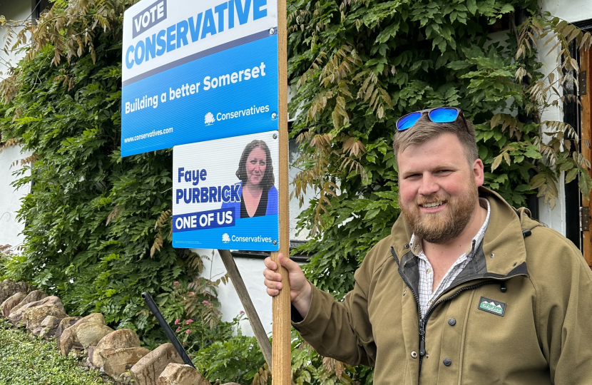 James out campaigning for Somerton & Frome